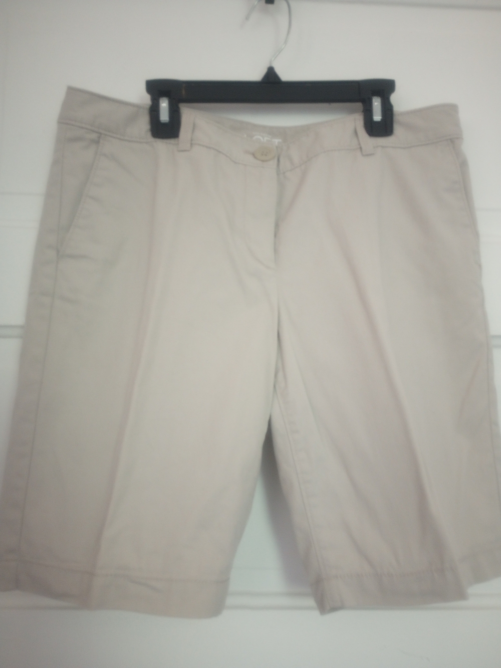 LOFT Light Beige Bermuda Shorts